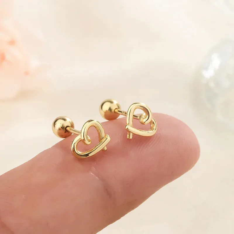 Fashion Gold Color Butterfly Tragus Piercings for The Ear Helix Stud Earrings for Women Tibetan Charm Ear Bone Piercing Jewelry