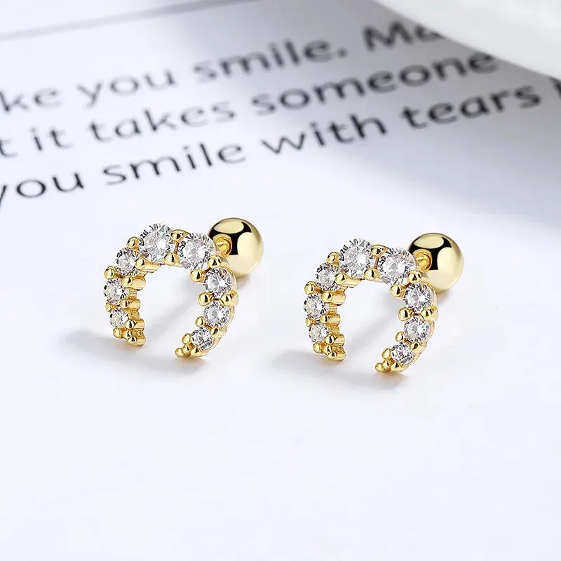 Fashion Gold Color Butterfly Tragus Piercings for The Ear Helix Stud Earrings for Women Tibetan Charm Ear Bone Piercing Jewelry