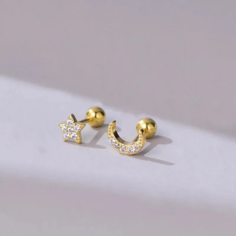 Fashion Gold Color Butterfly Tragus Piercings for The Ear Helix Stud Earrings for Women Tibetan Charm Ear Bone Piercing Jewelry
