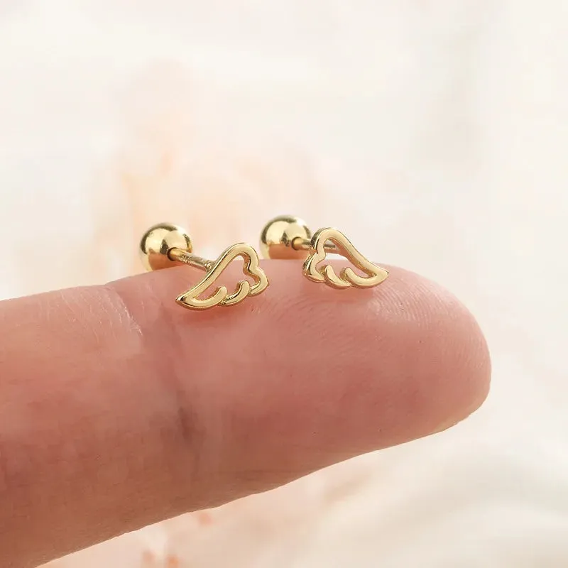 Fashion Gold Color Butterfly Tragus Piercings for The Ear Helix Stud Earrings for Women Tibetan Charm Ear Bone Piercing Jewelry