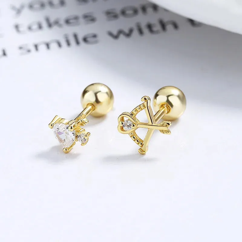Fashion Gold Color Butterfly Tragus Piercings for The Ear Helix Stud Earrings for Women Tibetan Charm Ear Bone Piercing Jewelry