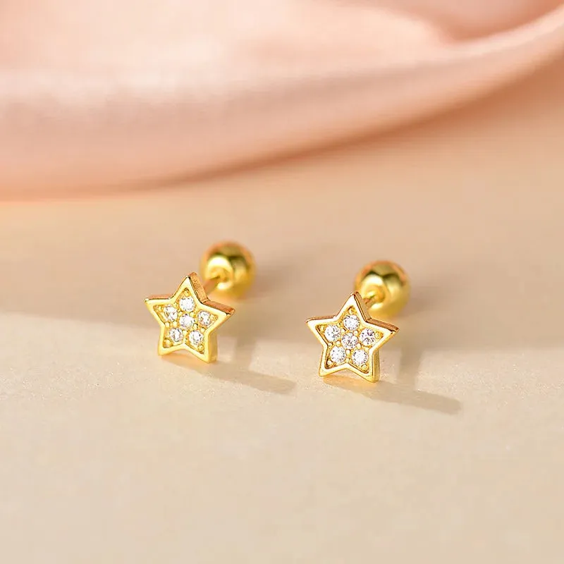 Fashion Gold Color Butterfly Tragus Piercings for The Ear Helix Stud Earrings for Women Tibetan Charm Ear Bone Piercing Jewelry