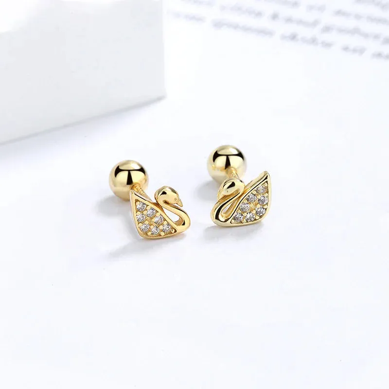 Fashion Gold Color Butterfly Tragus Piercings for The Ear Helix Stud Earrings for Women Tibetan Charm Ear Bone Piercing Jewelry