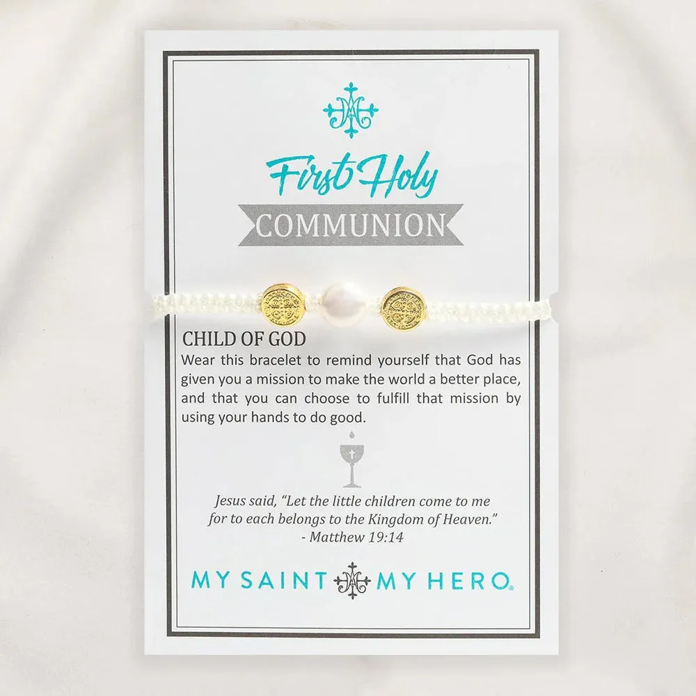 First Holy Communion Pearl Bracelet (gold or silver)