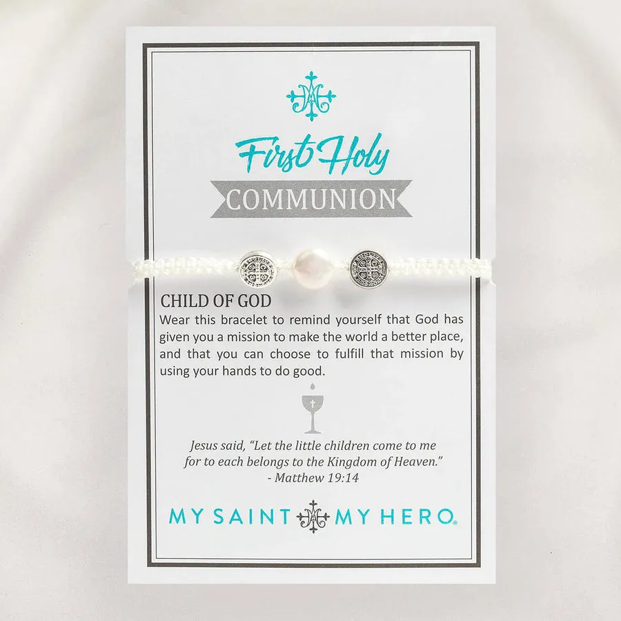First Holy Communion Pearl Bracelet (gold or silver)