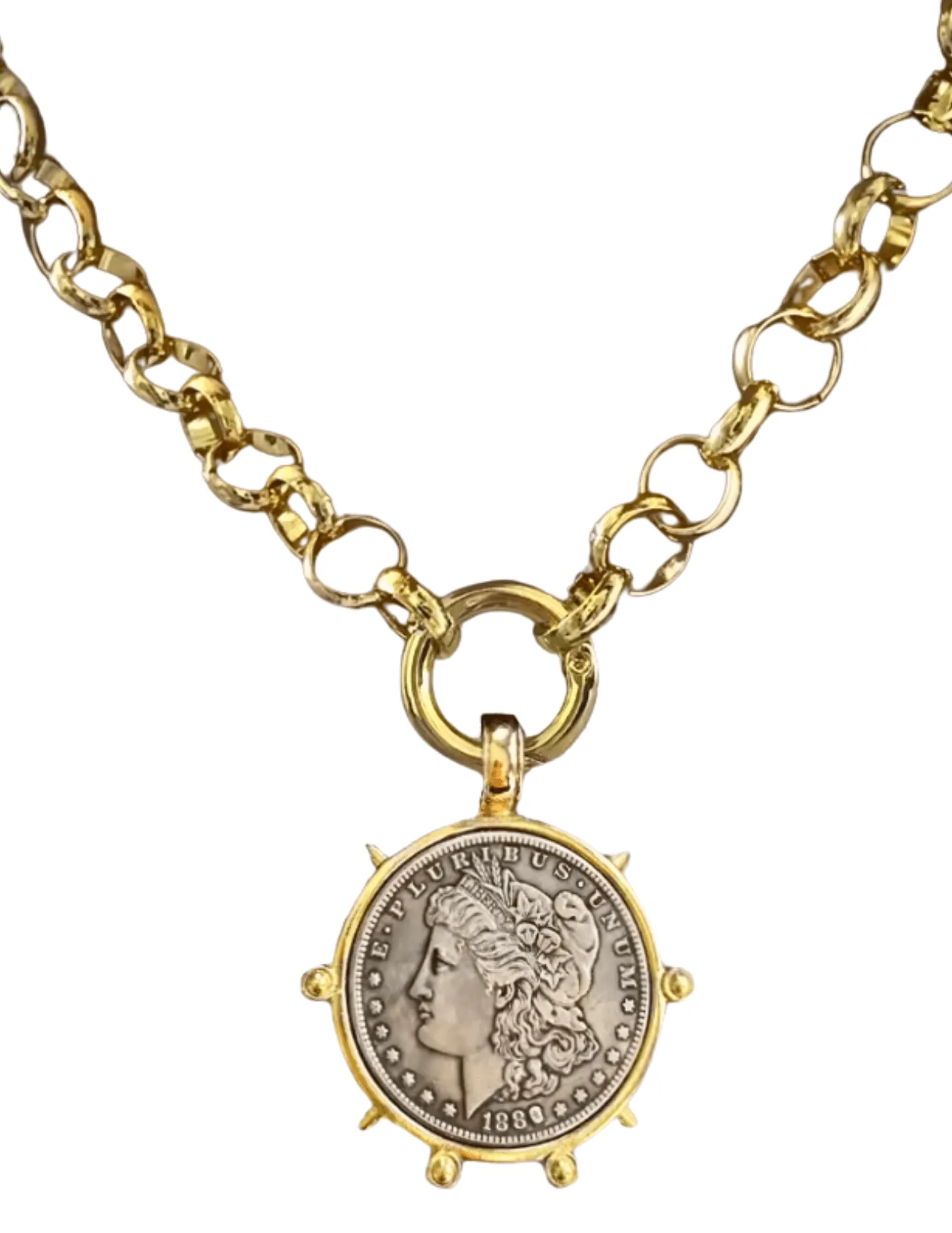 Fleur de Camélia 1880 Dollar Rolo Statement Necklace