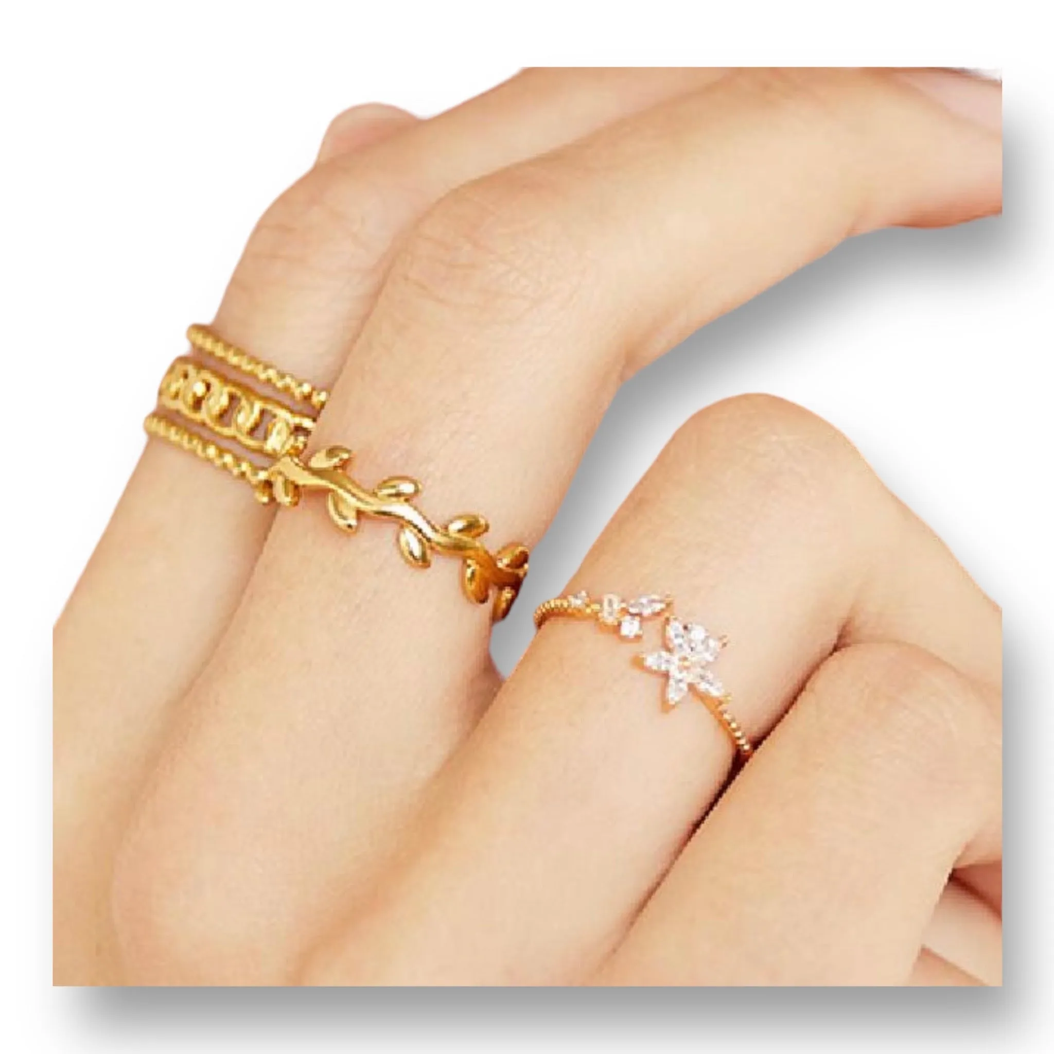 Flowering Adjustable Zircon Ring