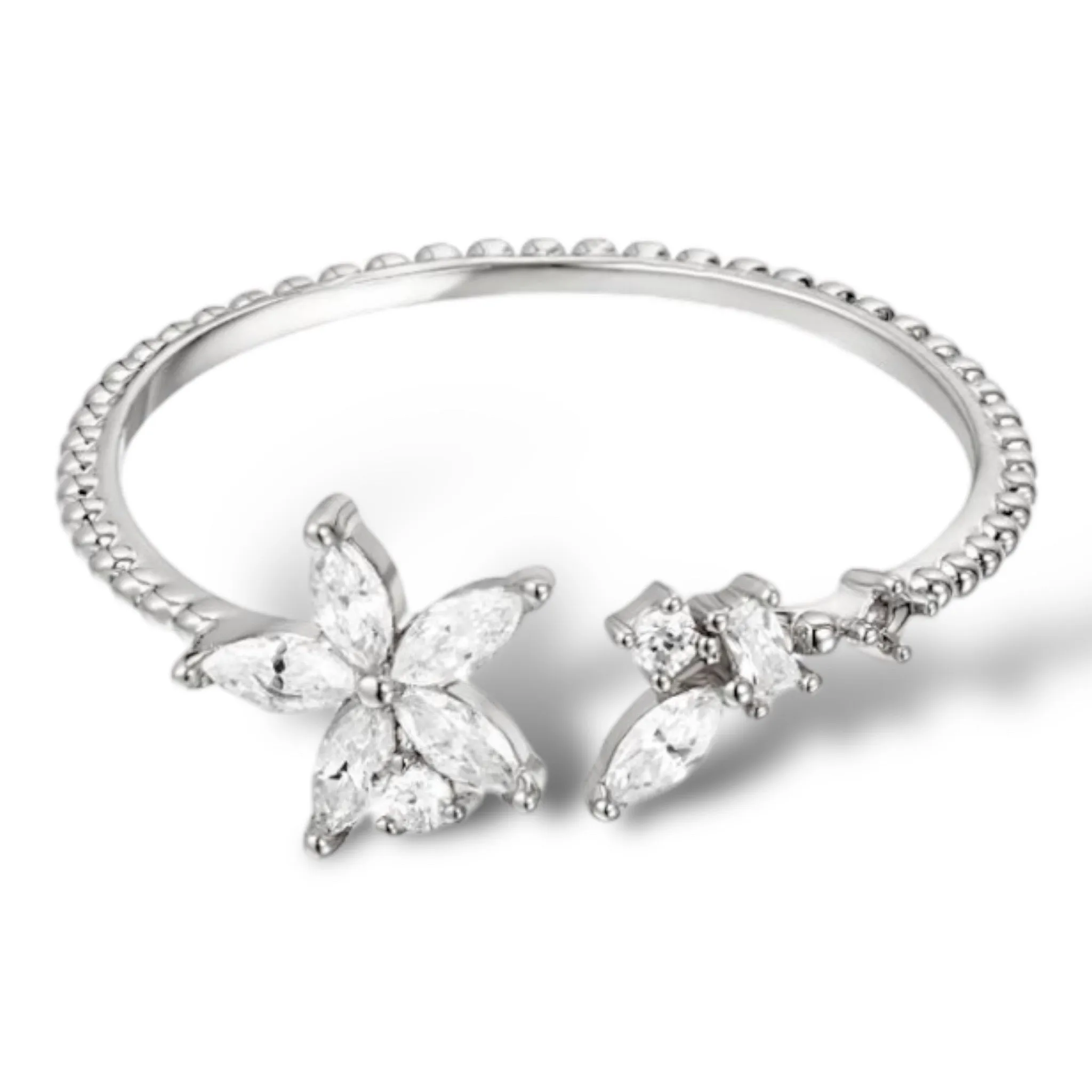 Flowering Adjustable Zircon Ring