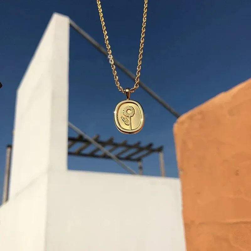 French Sunflower Necklace