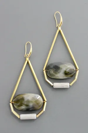 Geometric acrylic and magnesite earrings