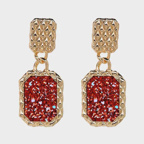 Geometric Alloy Dangle Earrings