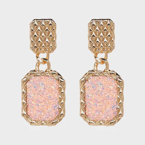 Geometric Alloy Dangle Earrings