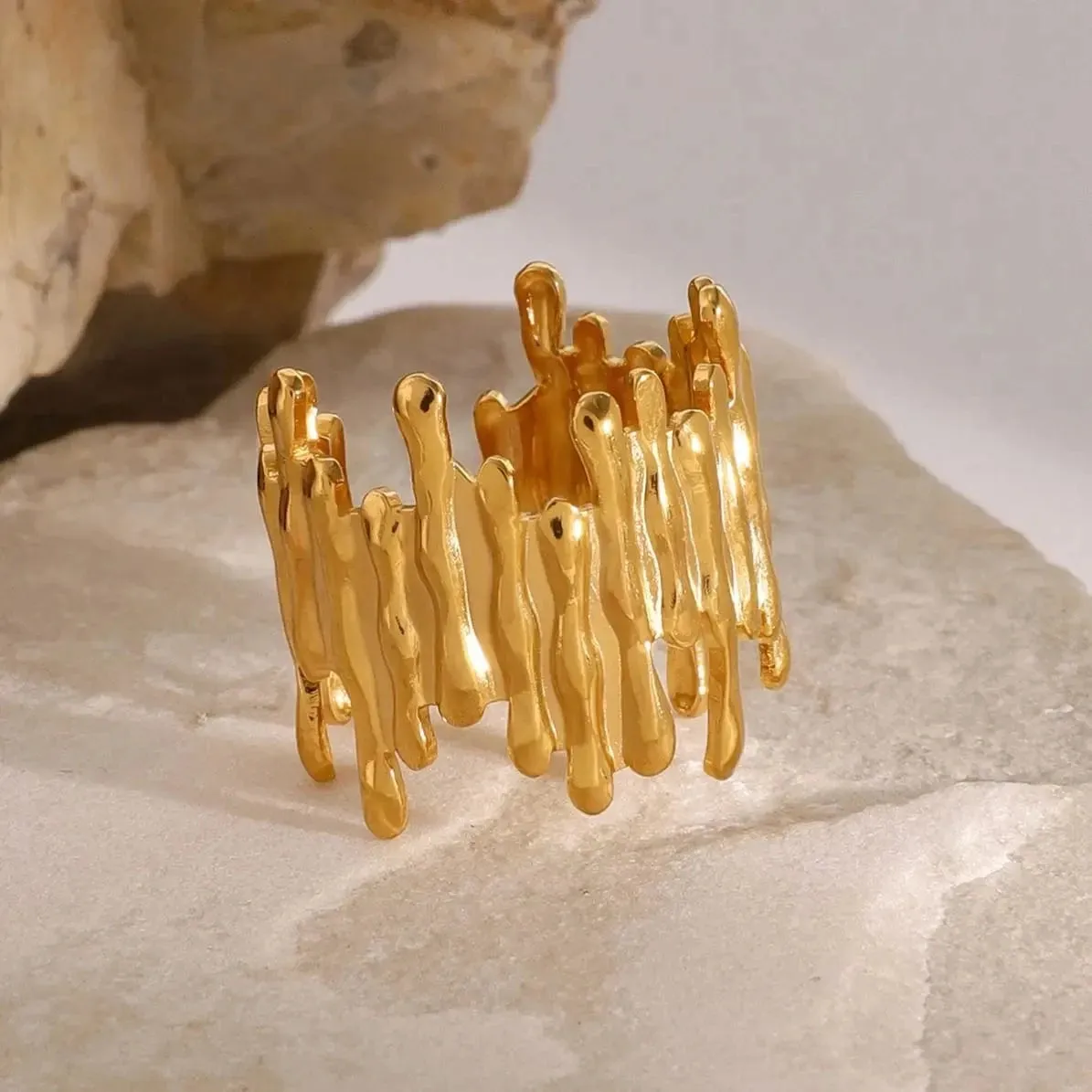 Geometric Asymmetrical Adjustable Open Rings