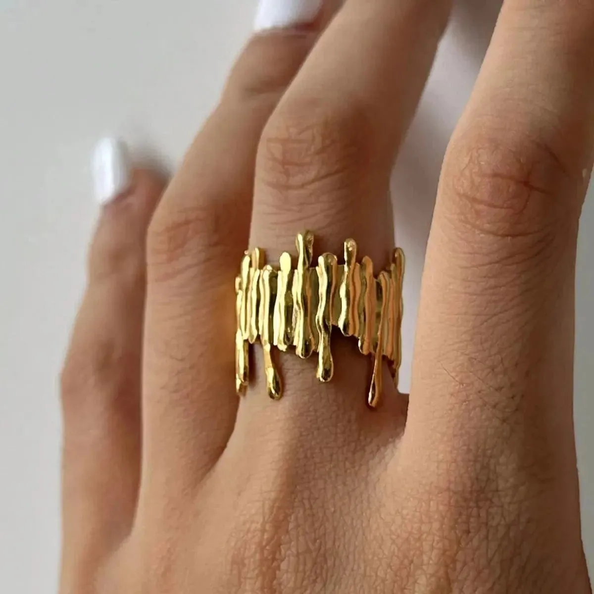 Geometric Asymmetrical Adjustable Open Rings