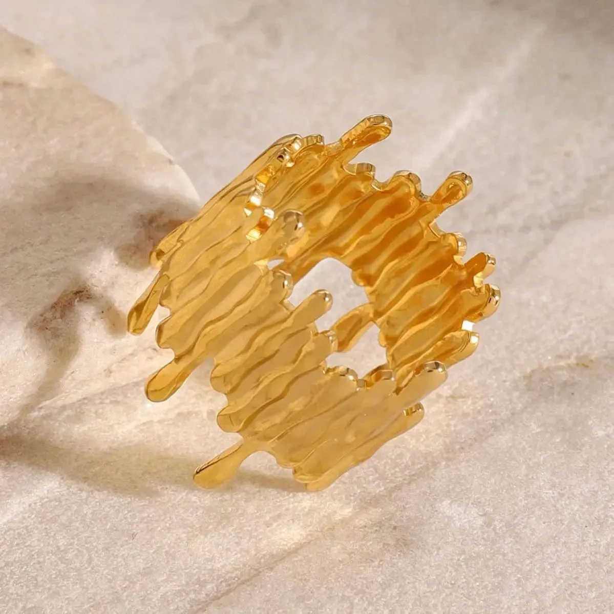 Geometric Asymmetrical Adjustable Open Rings