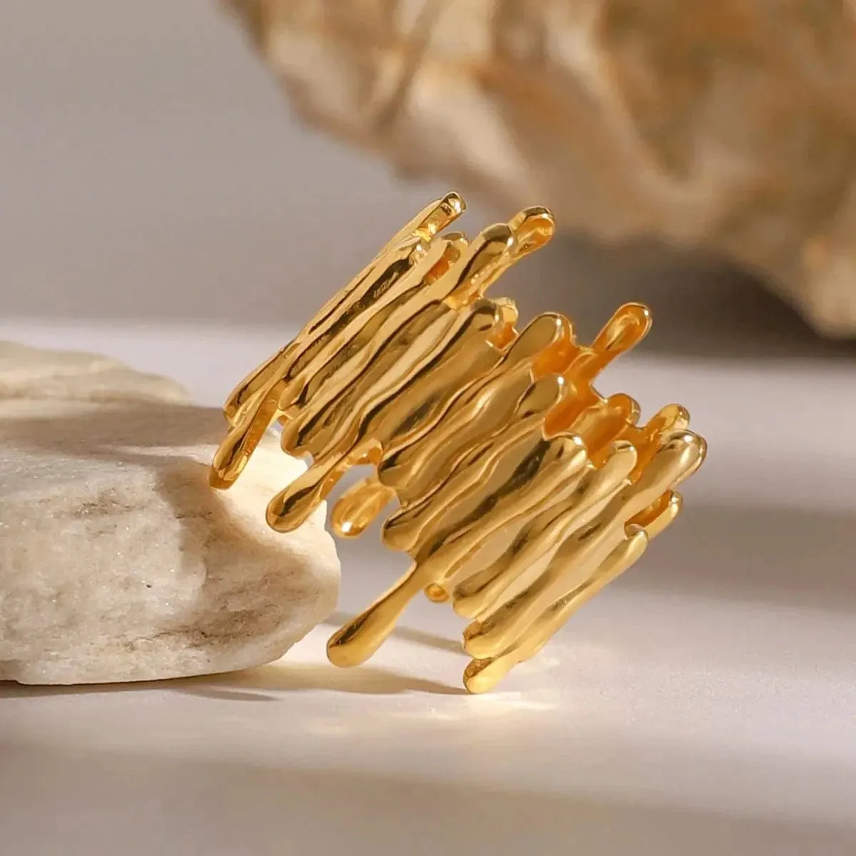 Geometric Asymmetrical Adjustable Open Rings