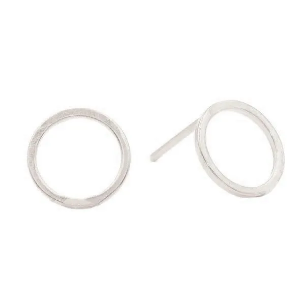 Geometric Circle Studs in Silver