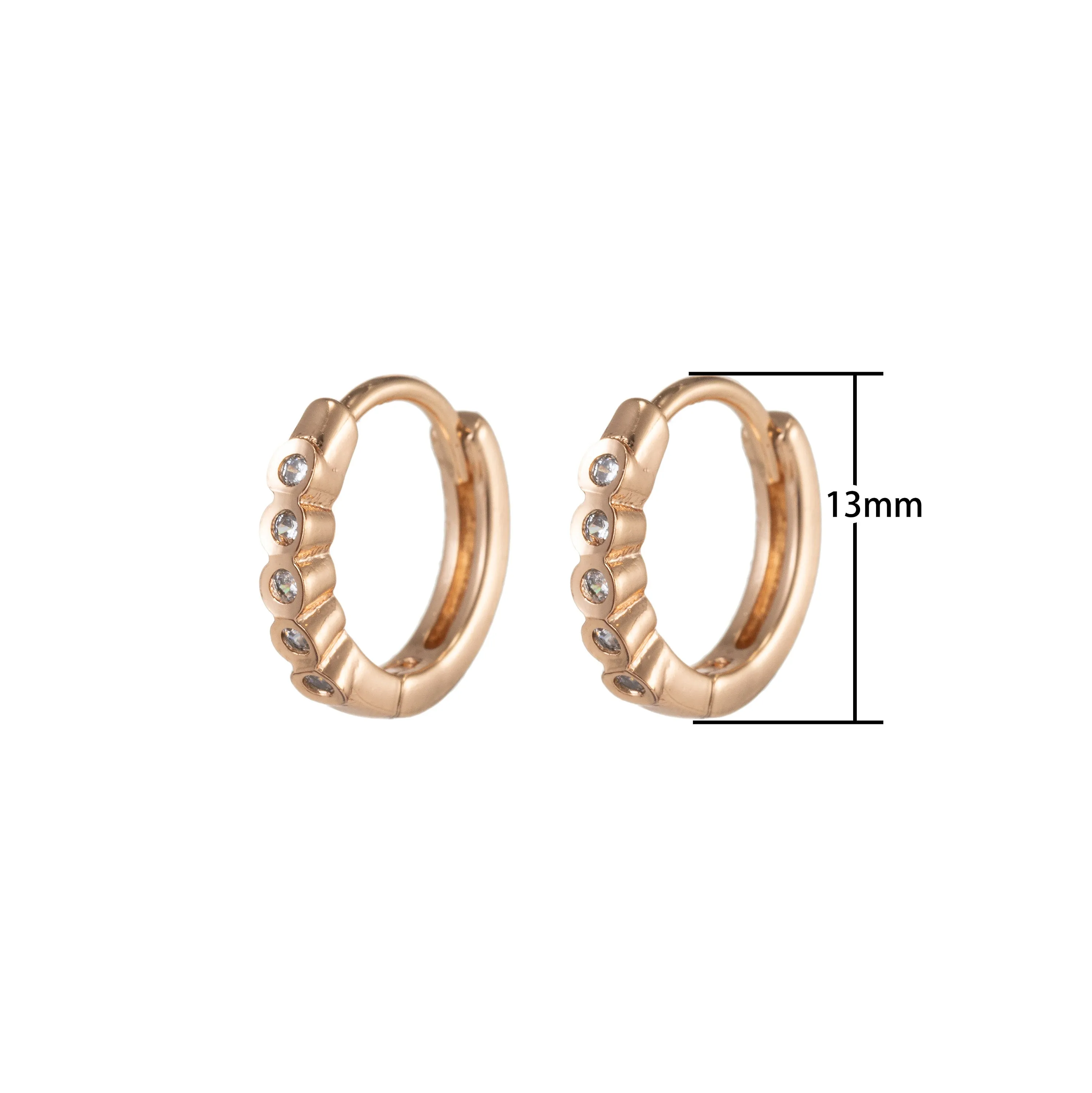 Geometric Earrings, Hexagon Earrings, Geometric Jewelry, Geometric Hoops Earrings Minimalist Micro Pave Huggie Earrings Q-055