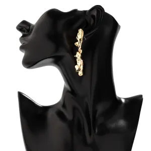 Geometric Gold Silver Plated Irregular Lava Earrings