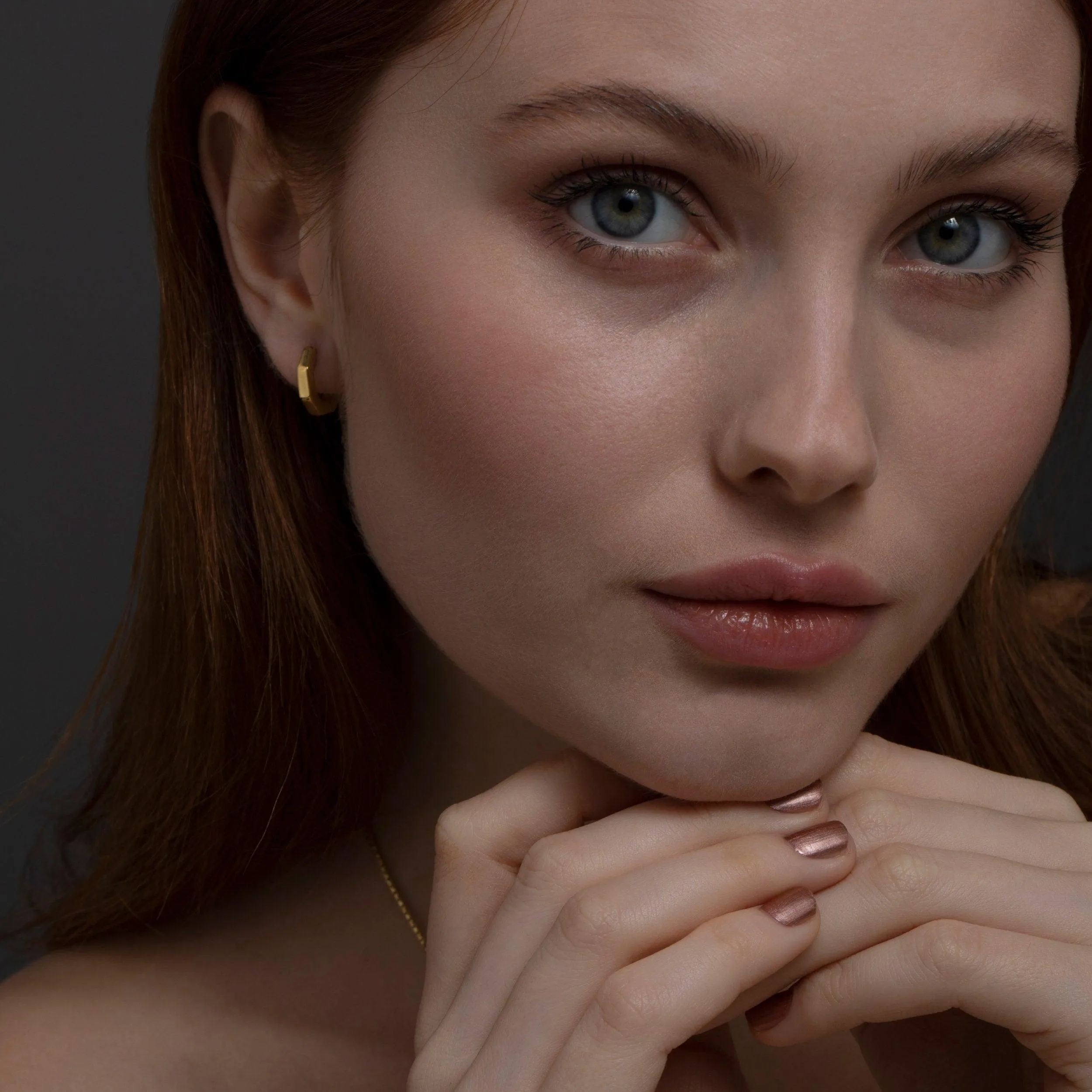 Geometric Hexagon Huggie Earrings - 18K Gold Vermeil