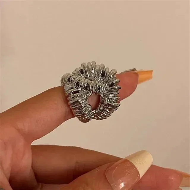 Geometric Metal Irregular Grain Stud Earrings  For Women Punk Style Personality Earrings Travel Party Jewelry Gift