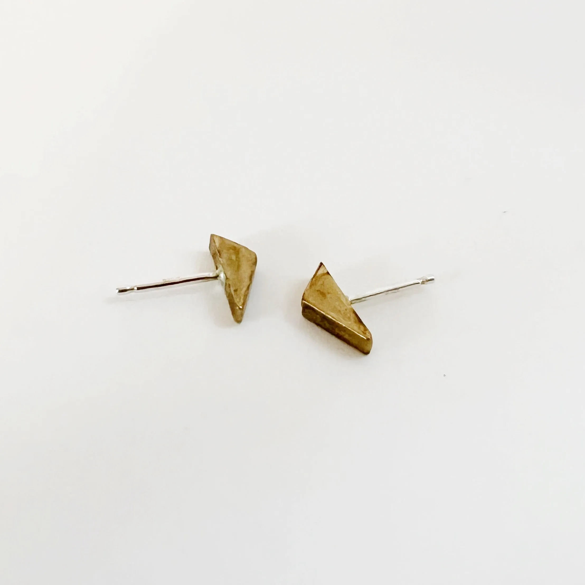 Geometric Mini Angular Stud Earrings - Choose Your Metal