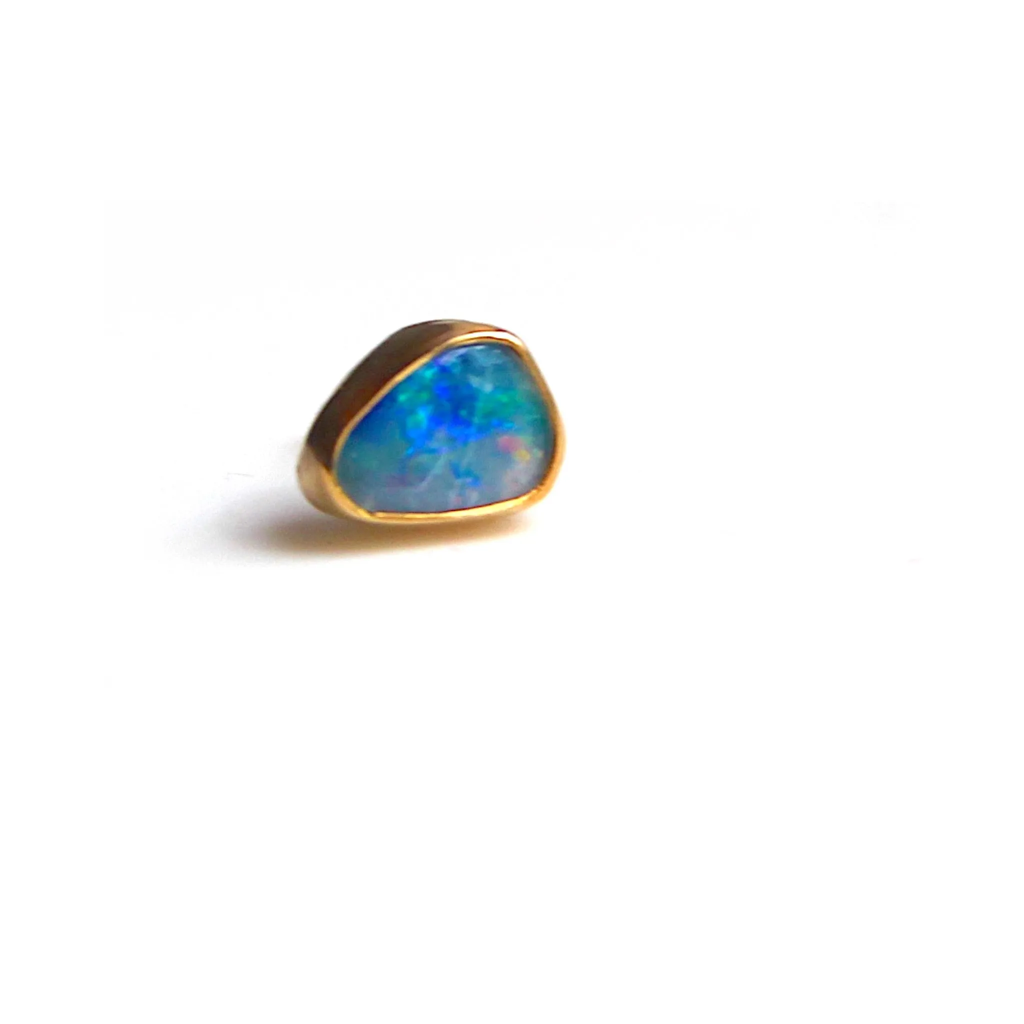 Geometric opal stud earrings