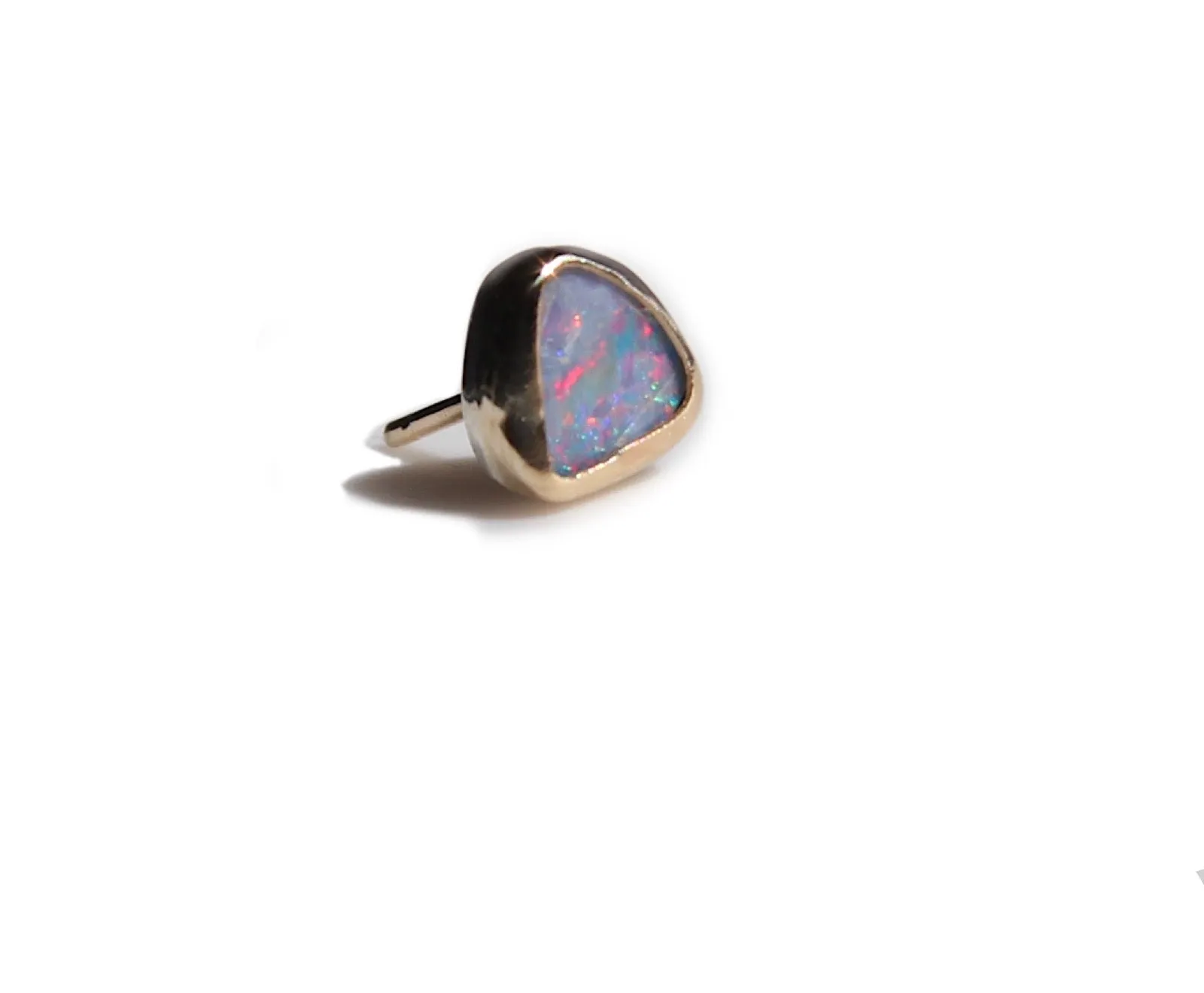 Geometric opal stud earrings