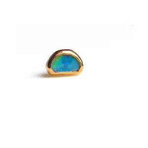 Geometric opal stud earrings