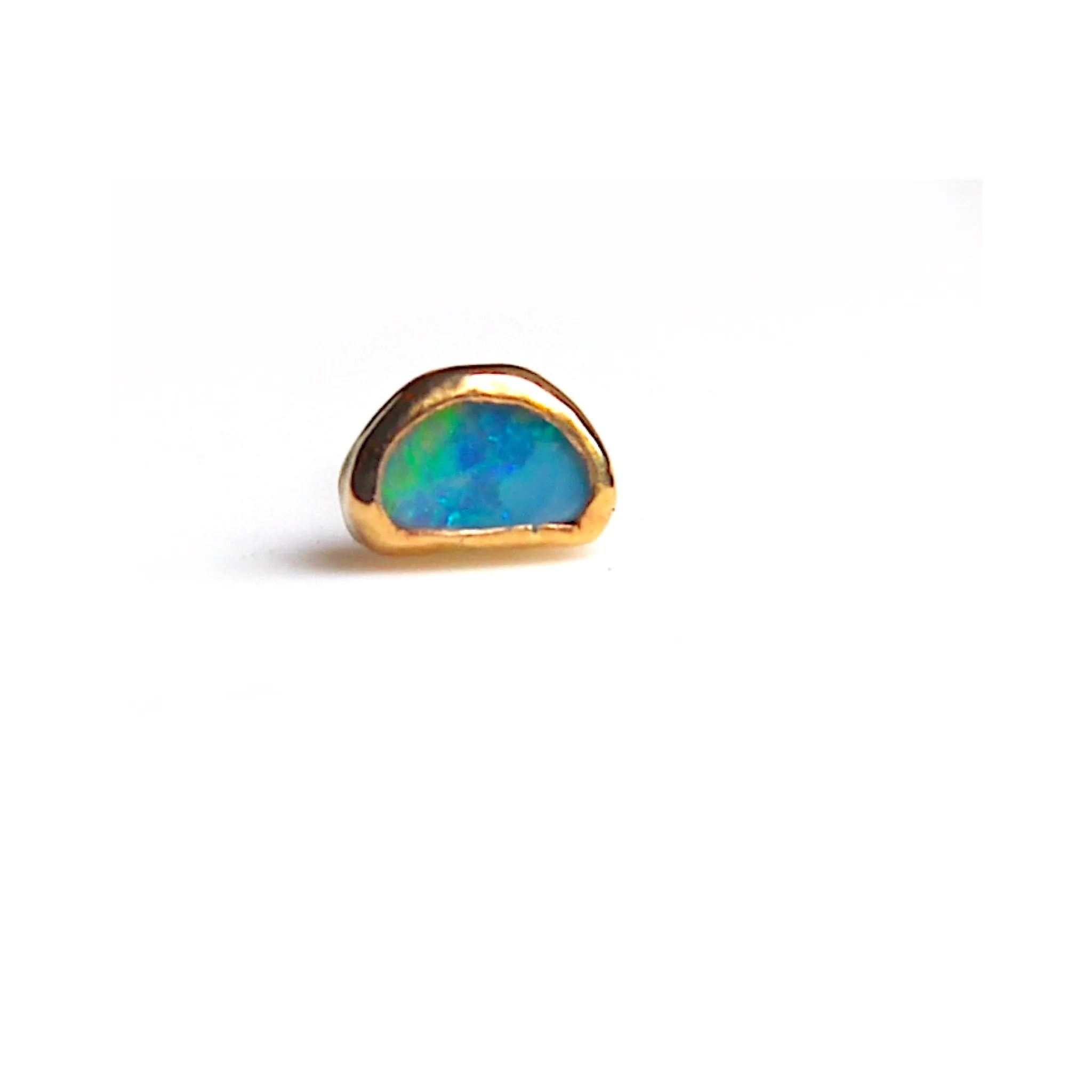 Geometric opal stud earrings