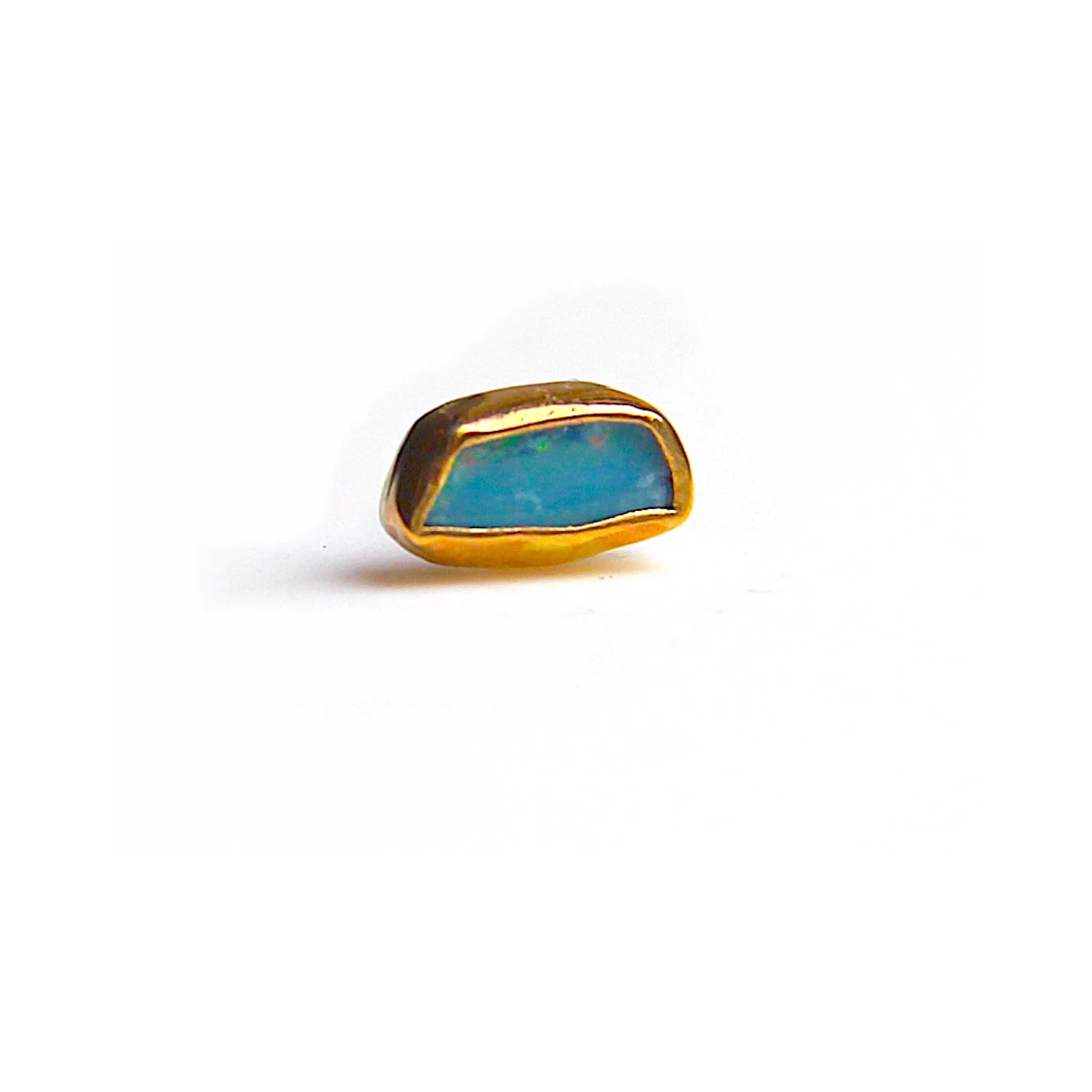 Geometric opal stud earrings