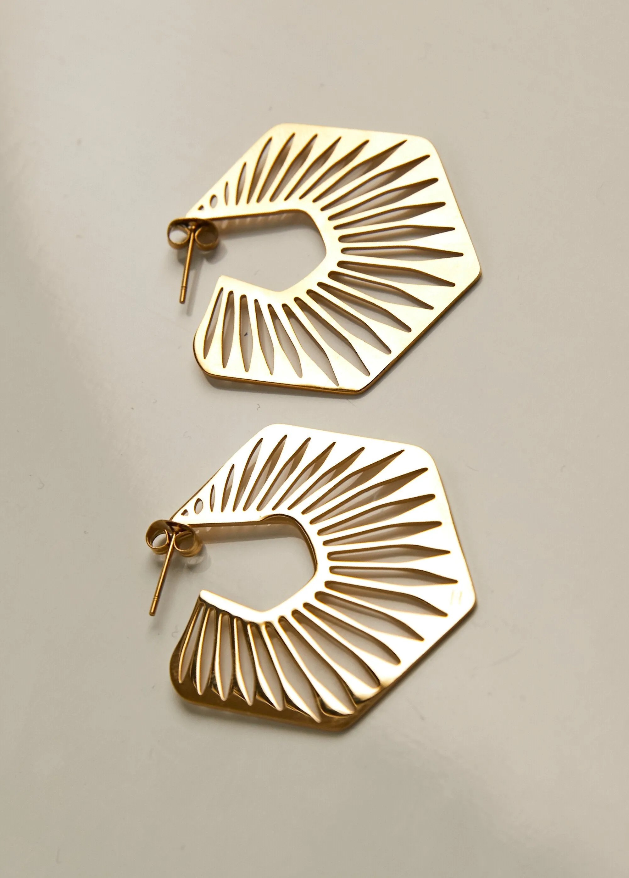 Geometric steel earrings