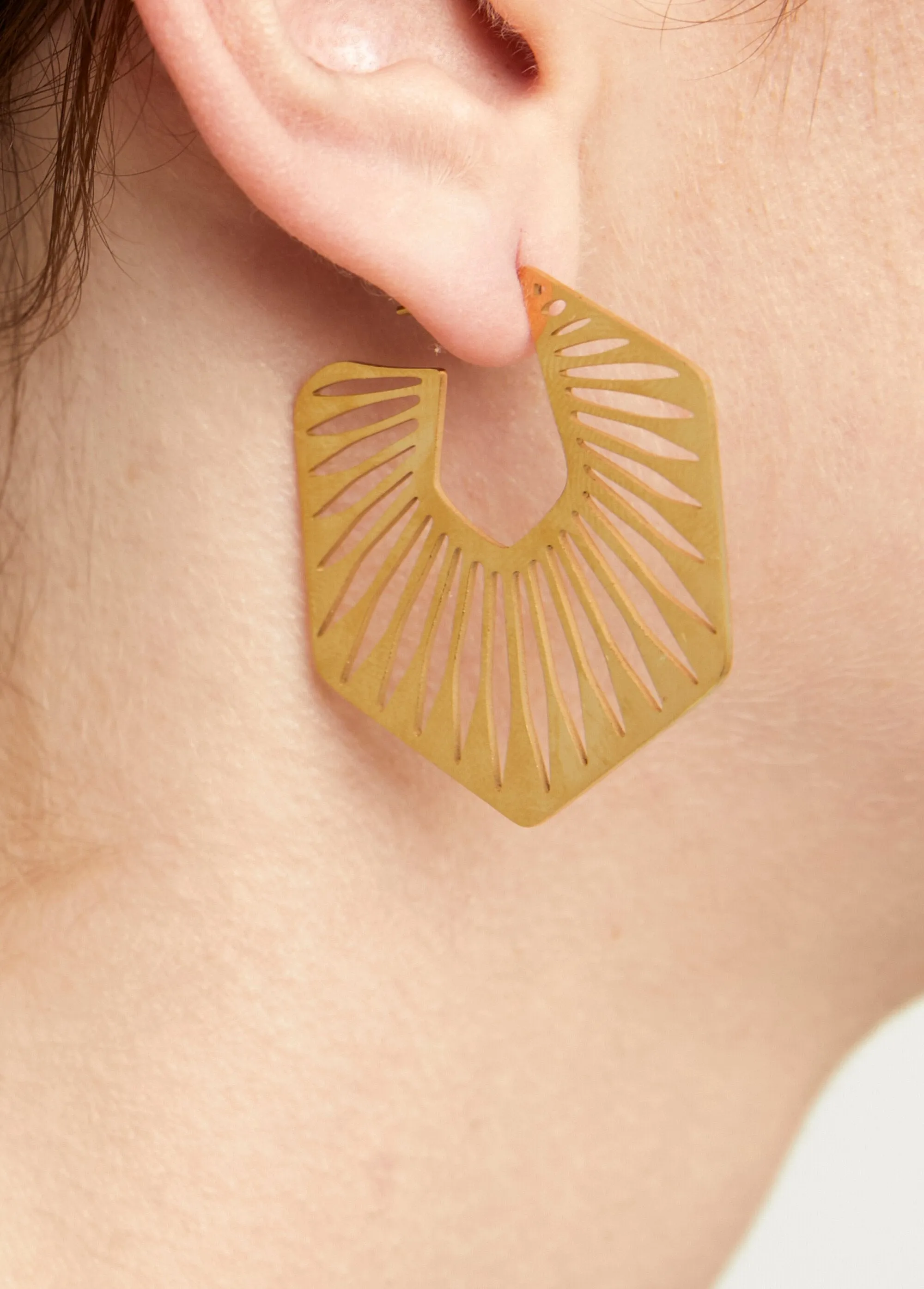 Geometric steel earrings
