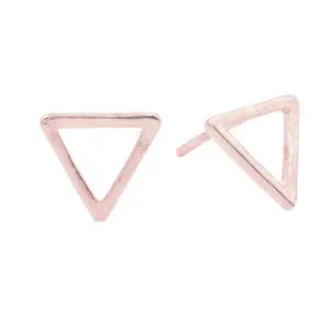 Geometric Triangle Studs in Rose Gold