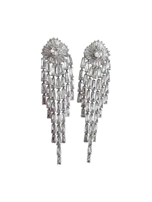 Glam Statement Earrings - Silver