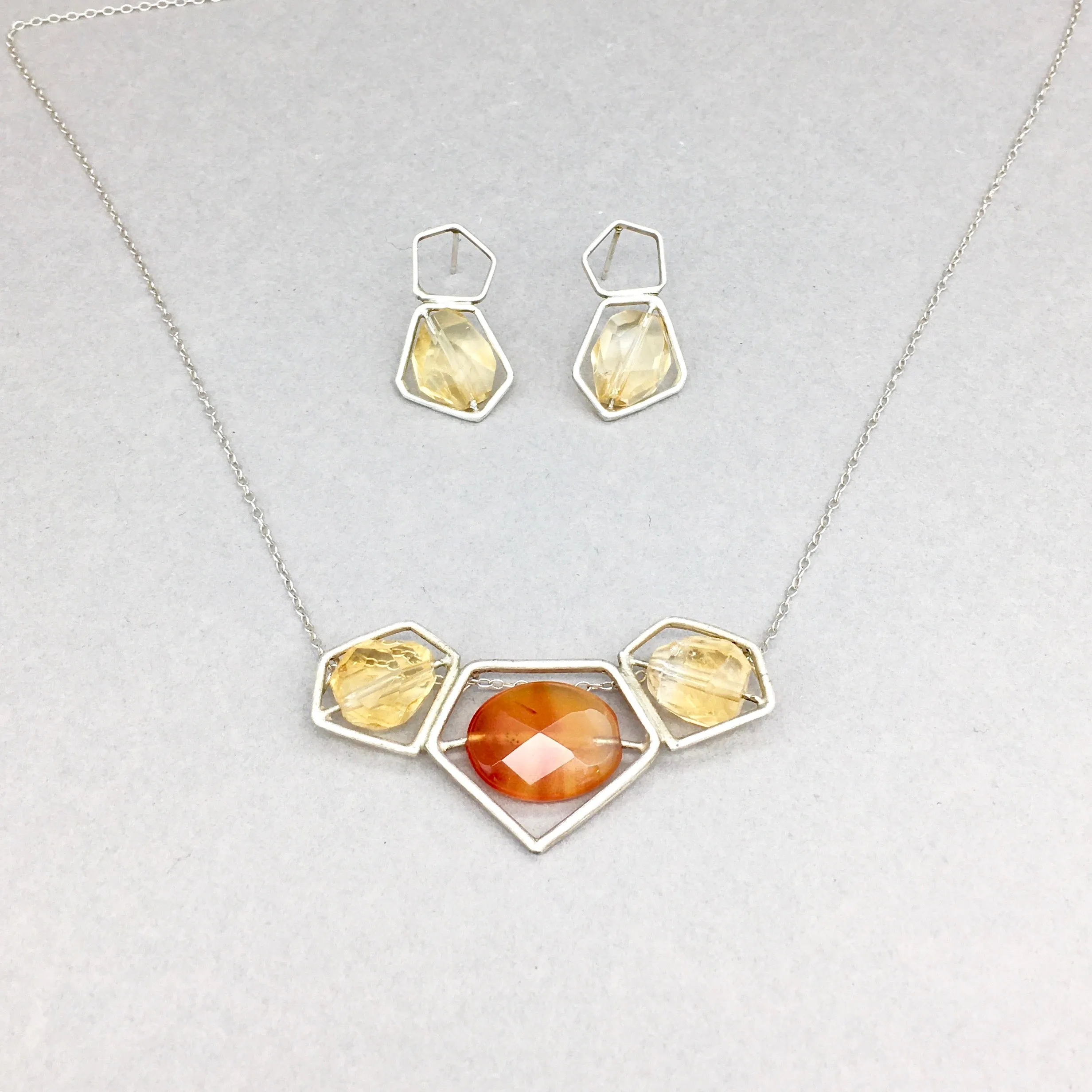 Goddess Power Earrings Handmade with Sterling Silver & Citrine