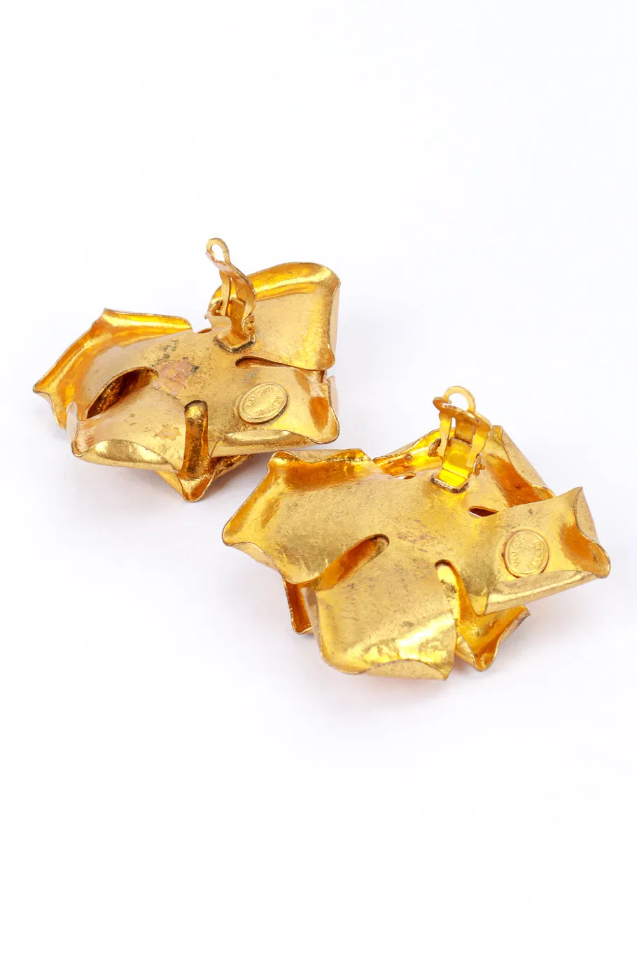Gold Gilded Flower Earrings