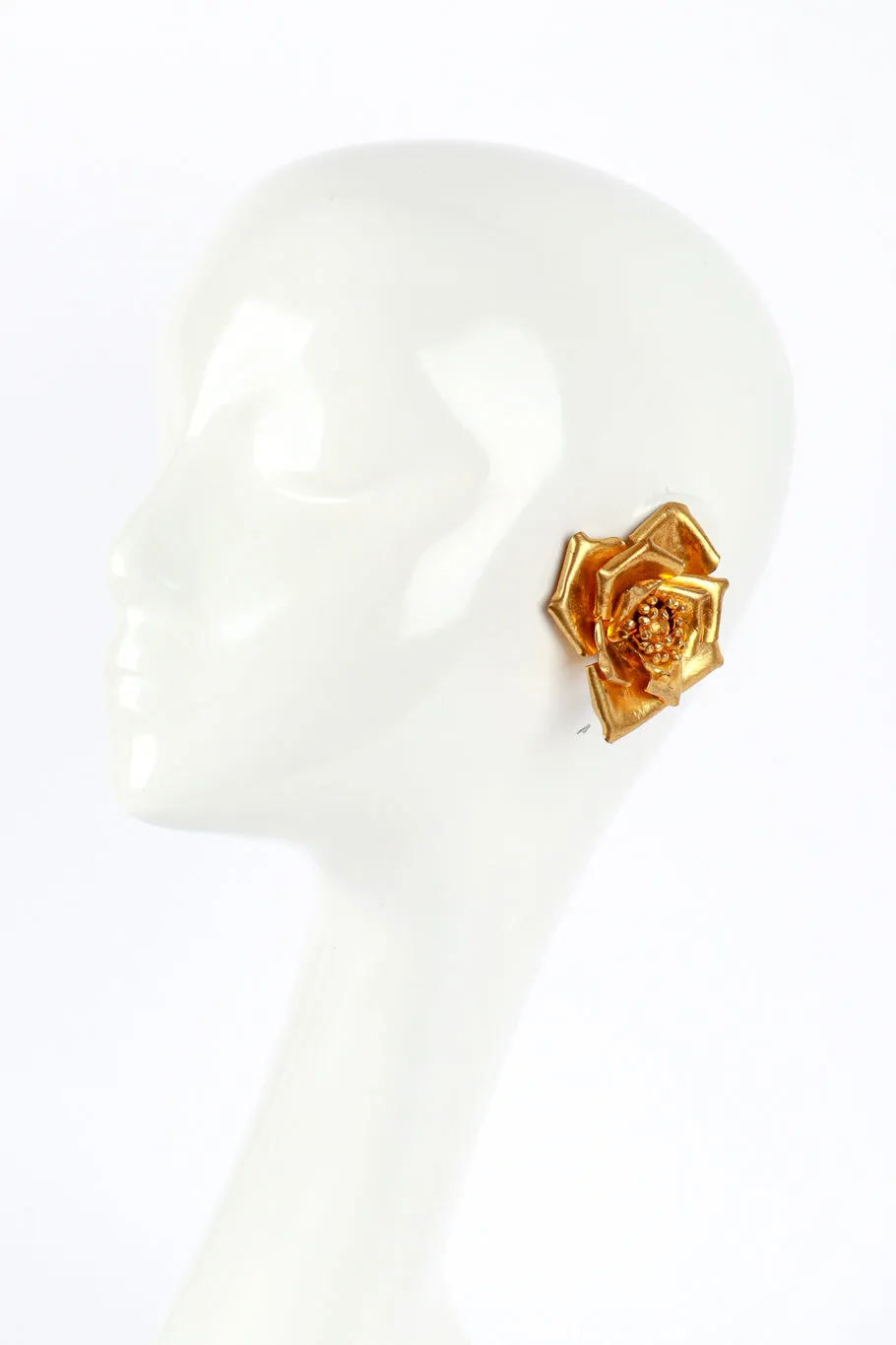 Gold Gilded Flower Earrings