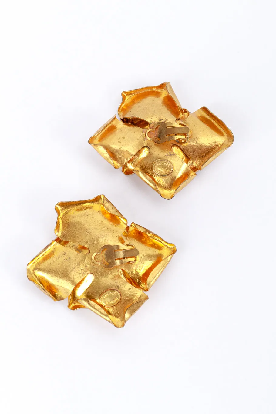 Gold Gilded Flower Earrings