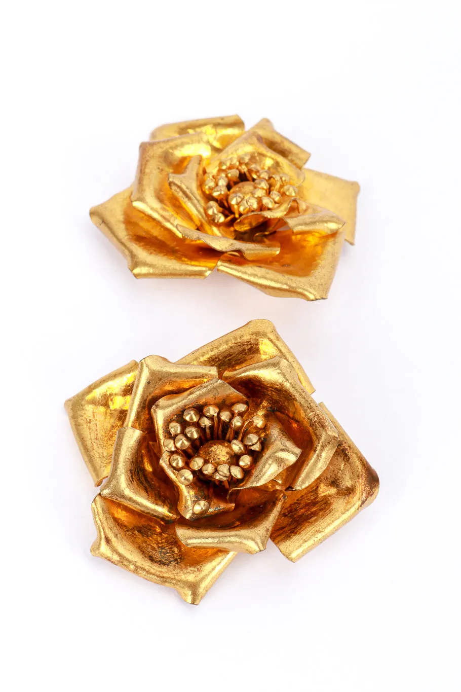Gold Gilded Flower Earrings