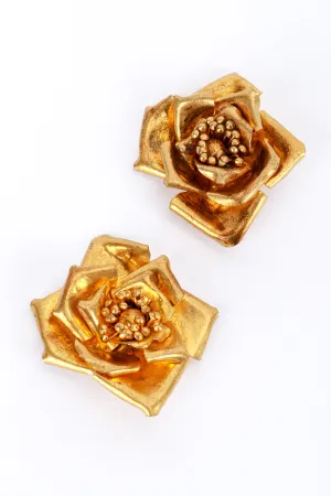 Gold Gilded Flower Earrings