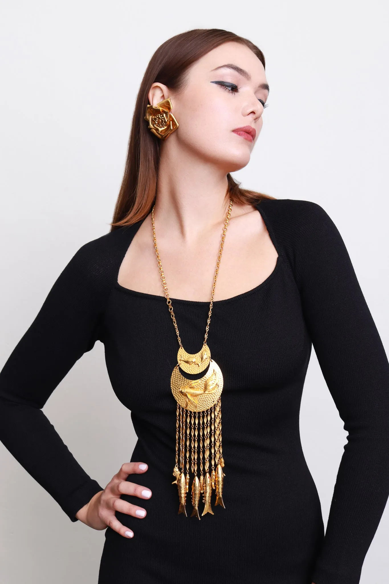 Gold Gilded Flower Earrings