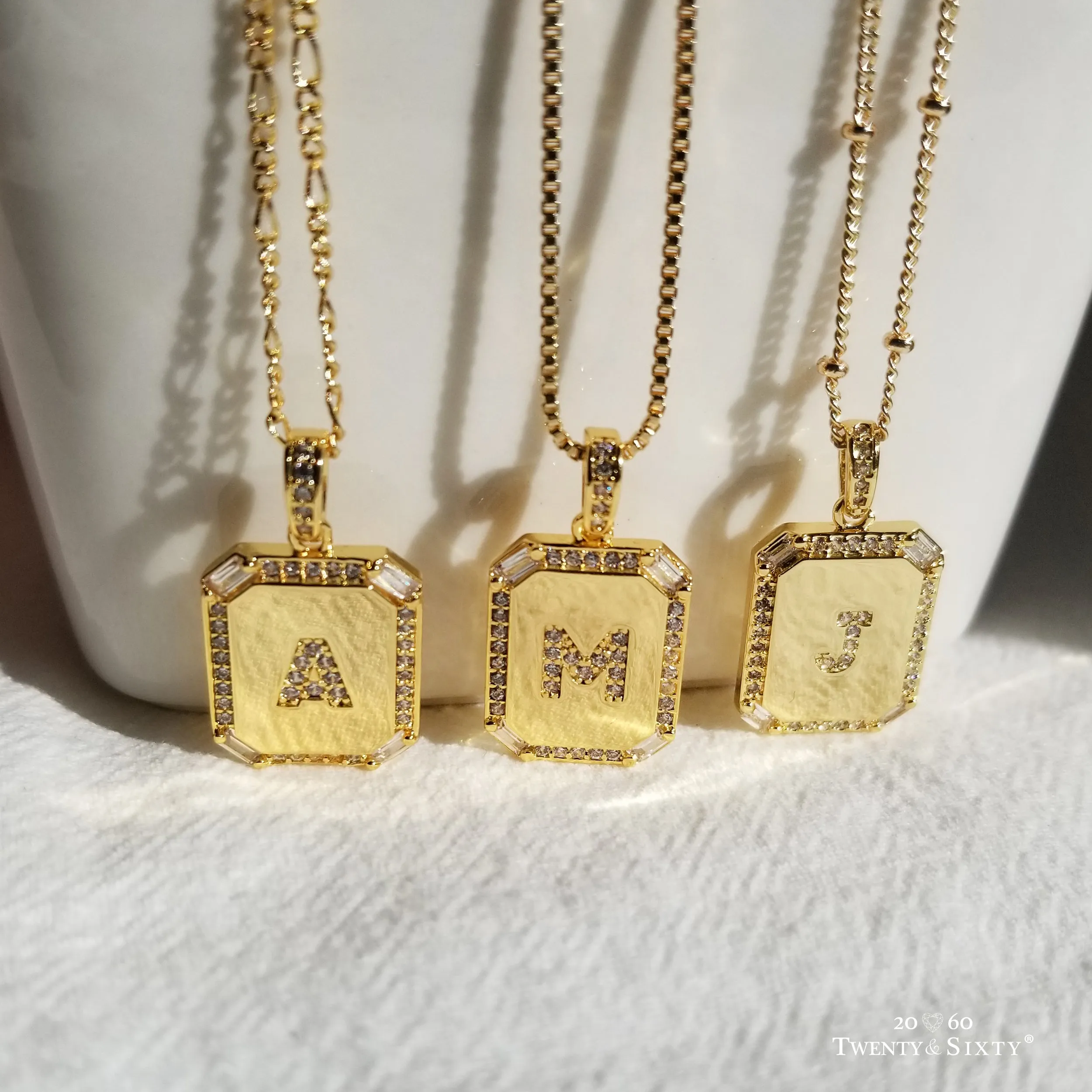 Gold Initial Letter Pendant Necklace
