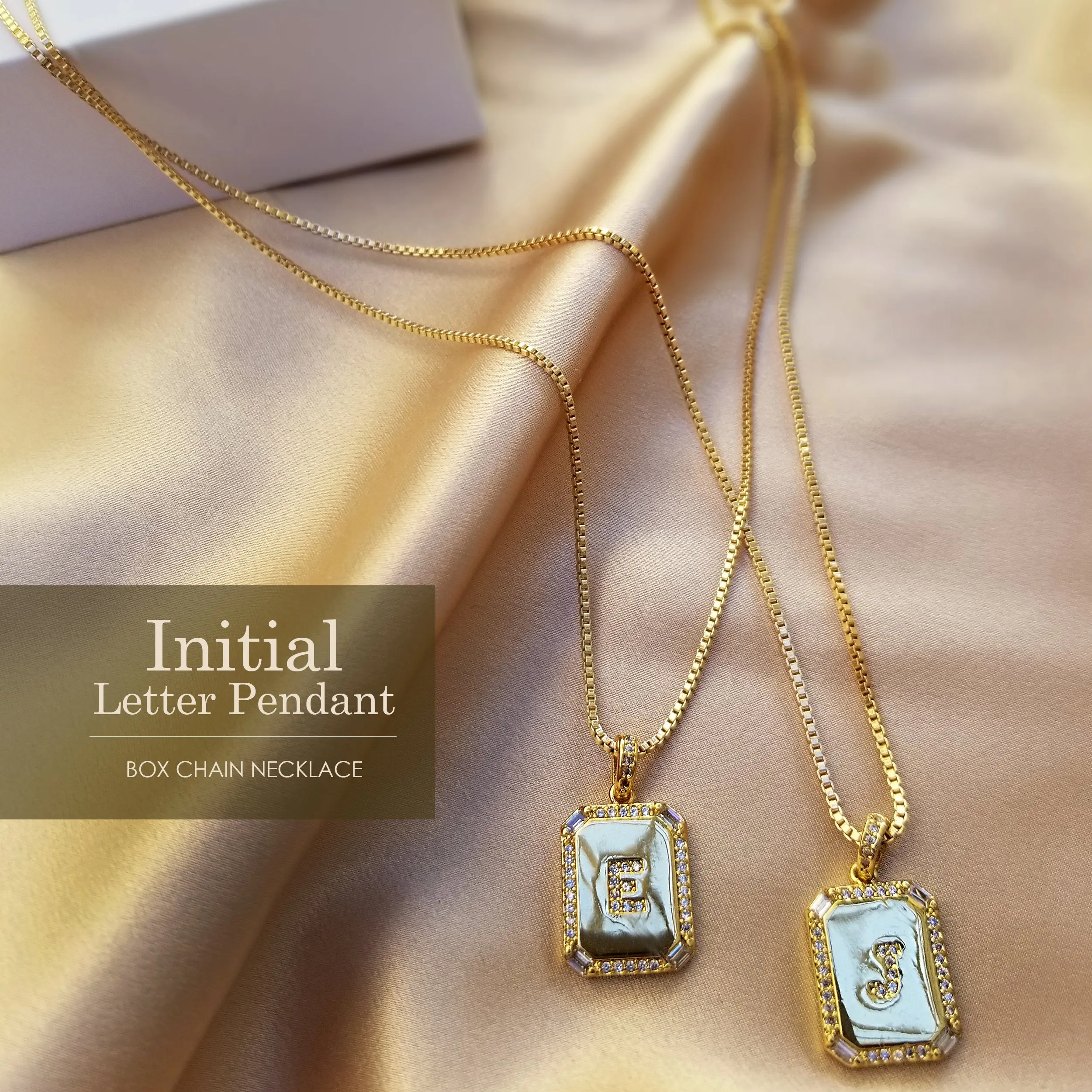 Gold Initial Letter Pendant Necklace