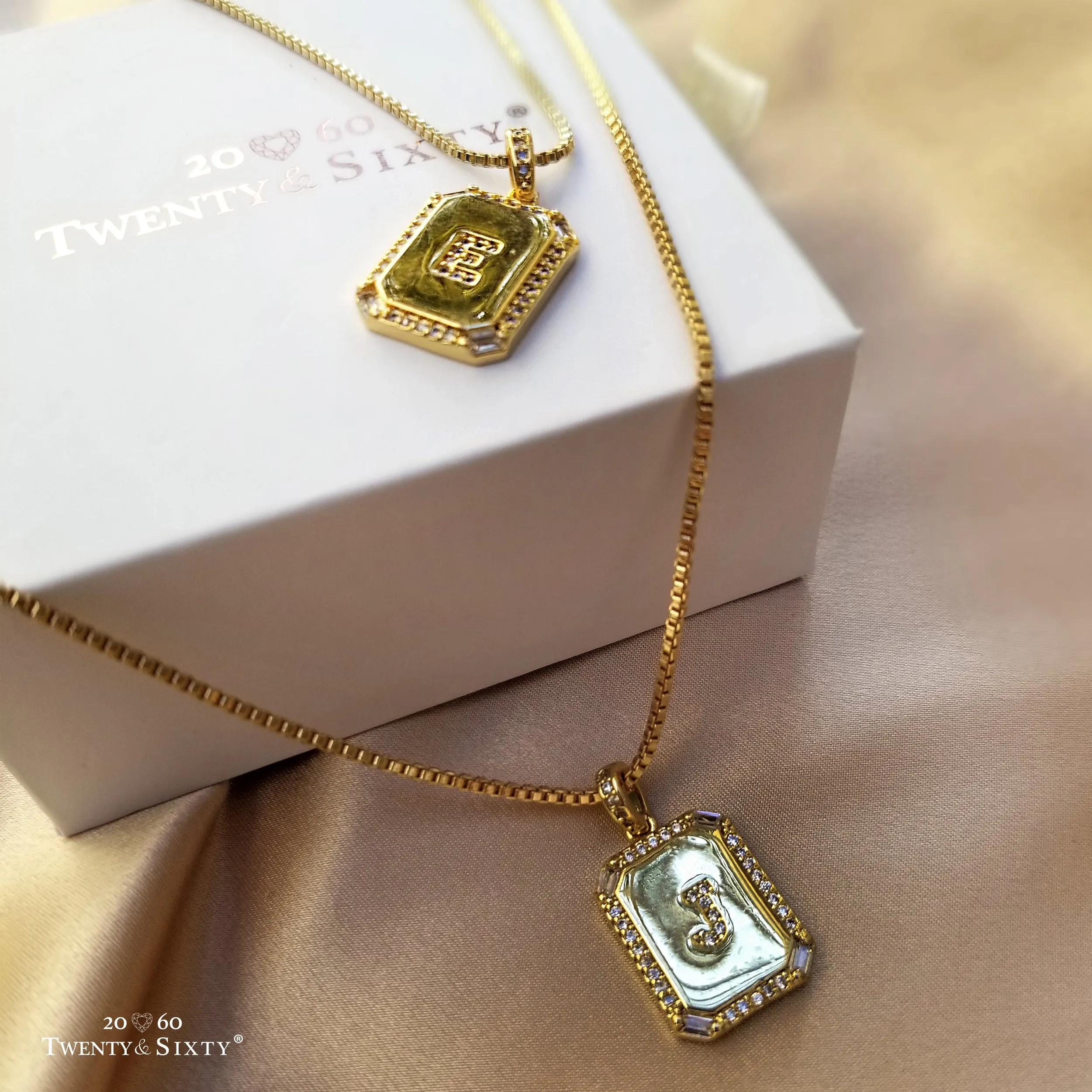 Gold Initial Letter Pendant Necklace
