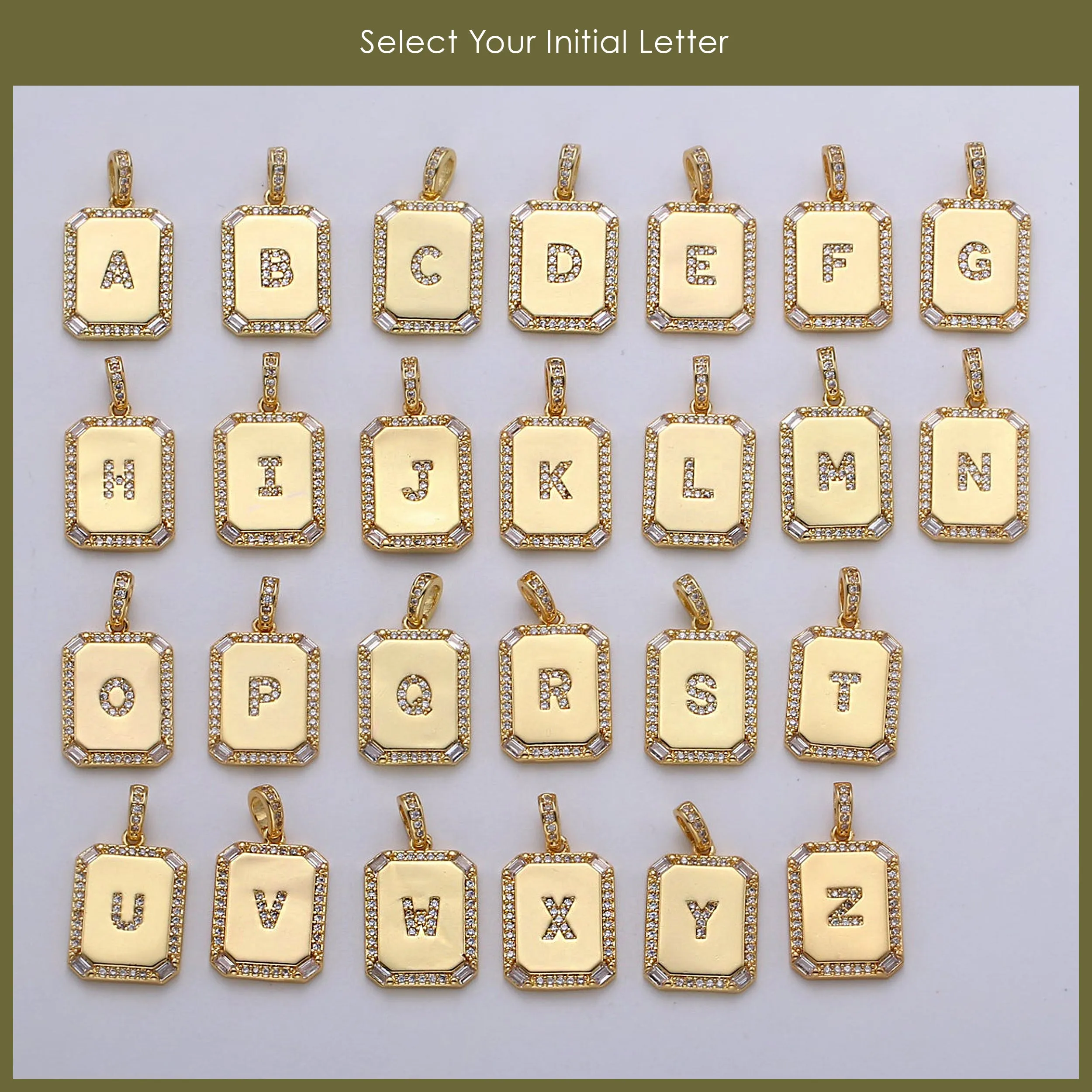 Gold Initial Letter Pendant Necklace