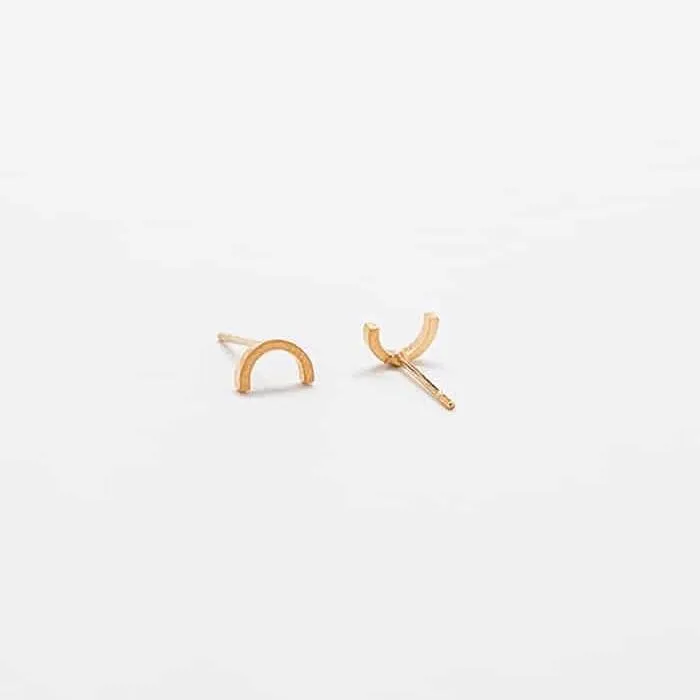 Gold Mini Arc Stud Earrings