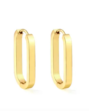 GOLD OVAL STATEMENT EARRING