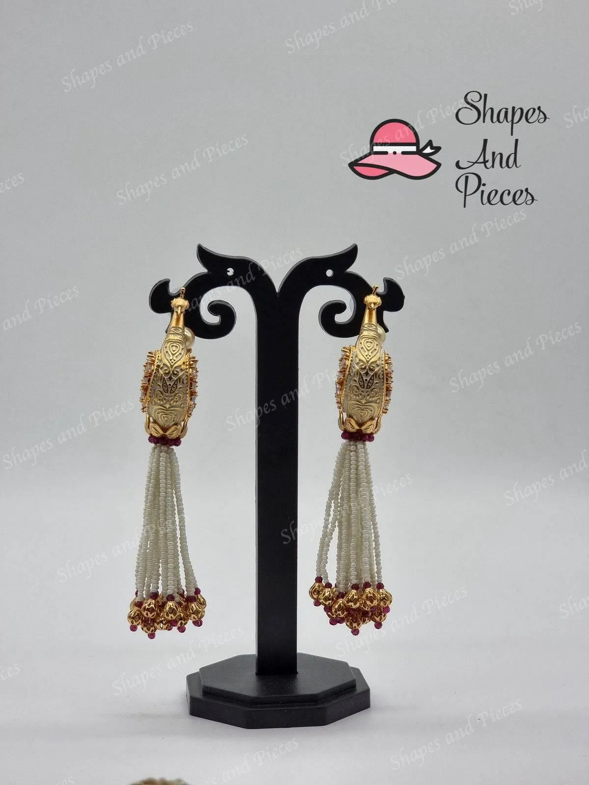 Gold Peacock Earrings