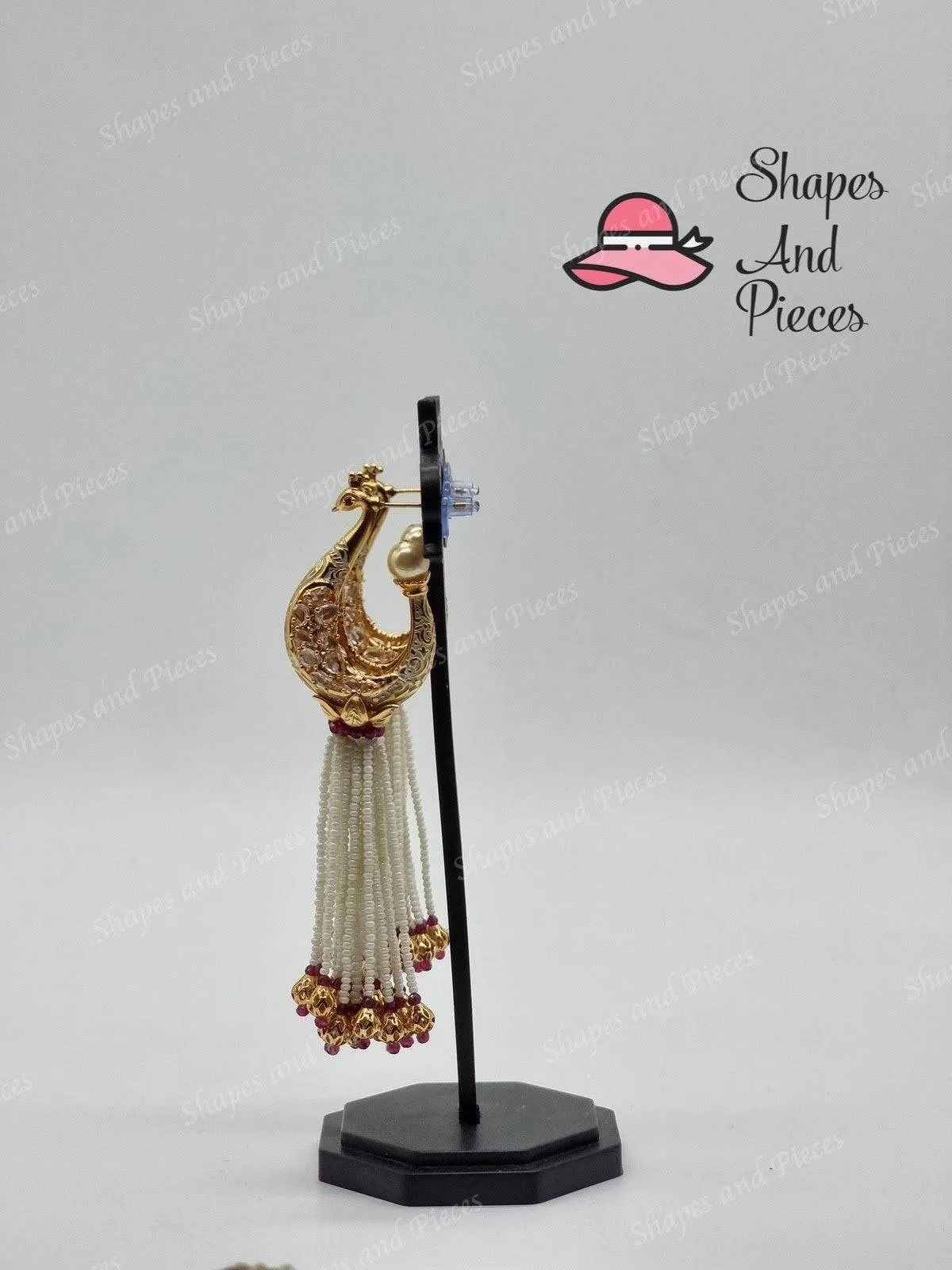 Gold Peacock Earrings